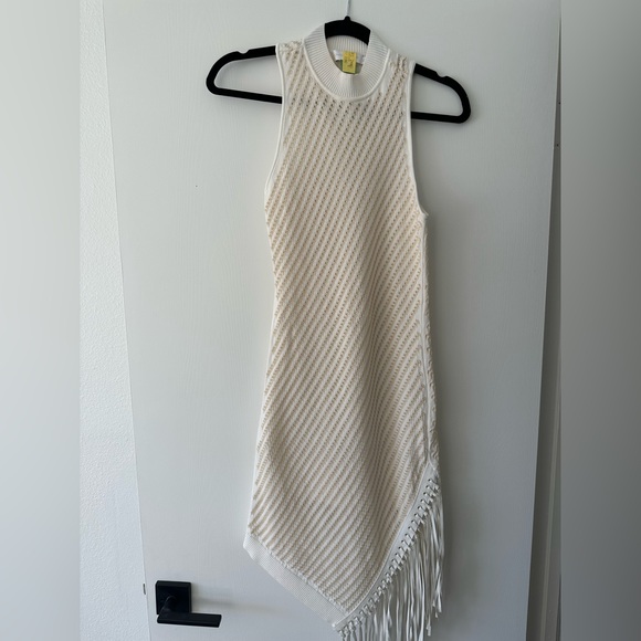 Jonathan Simkhai CHELLE POINTELLE FRINGE DRESS - Picture 3 of 8